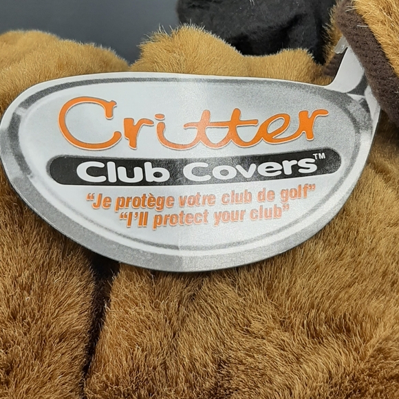 NEW Bulldog Golf Club Cover Plush Smoking Studded Black Collar Black Hat - Picture 9 of 9